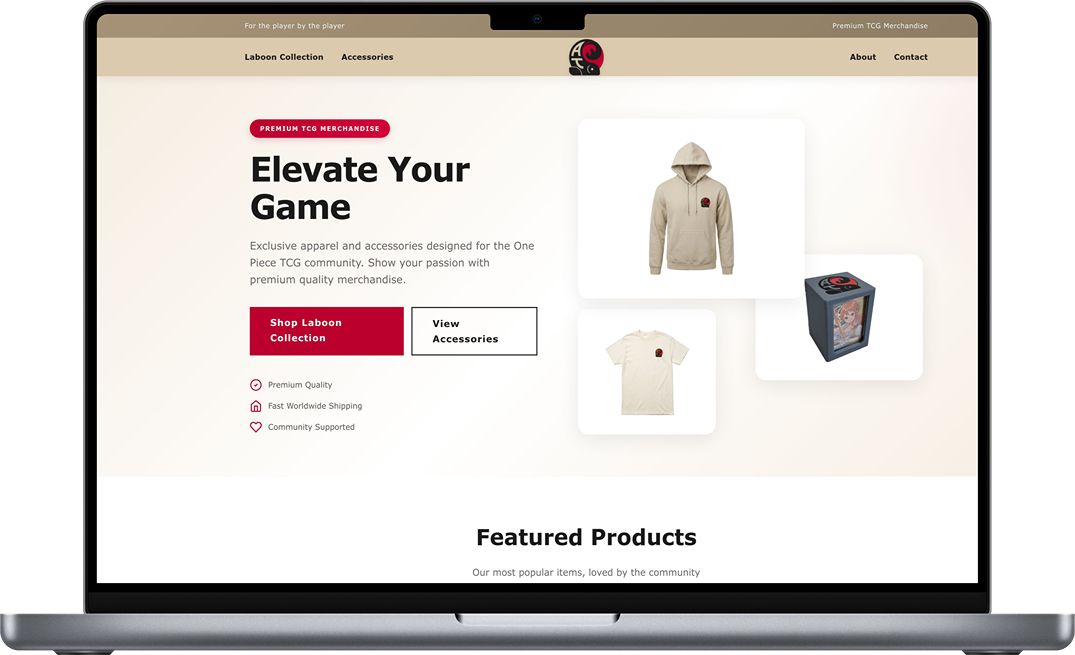 AbbsterTCG webbplats mockup