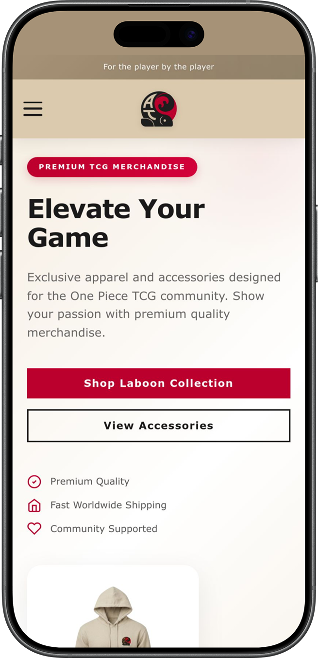 AbbsterTCG webbplats mobil mockup