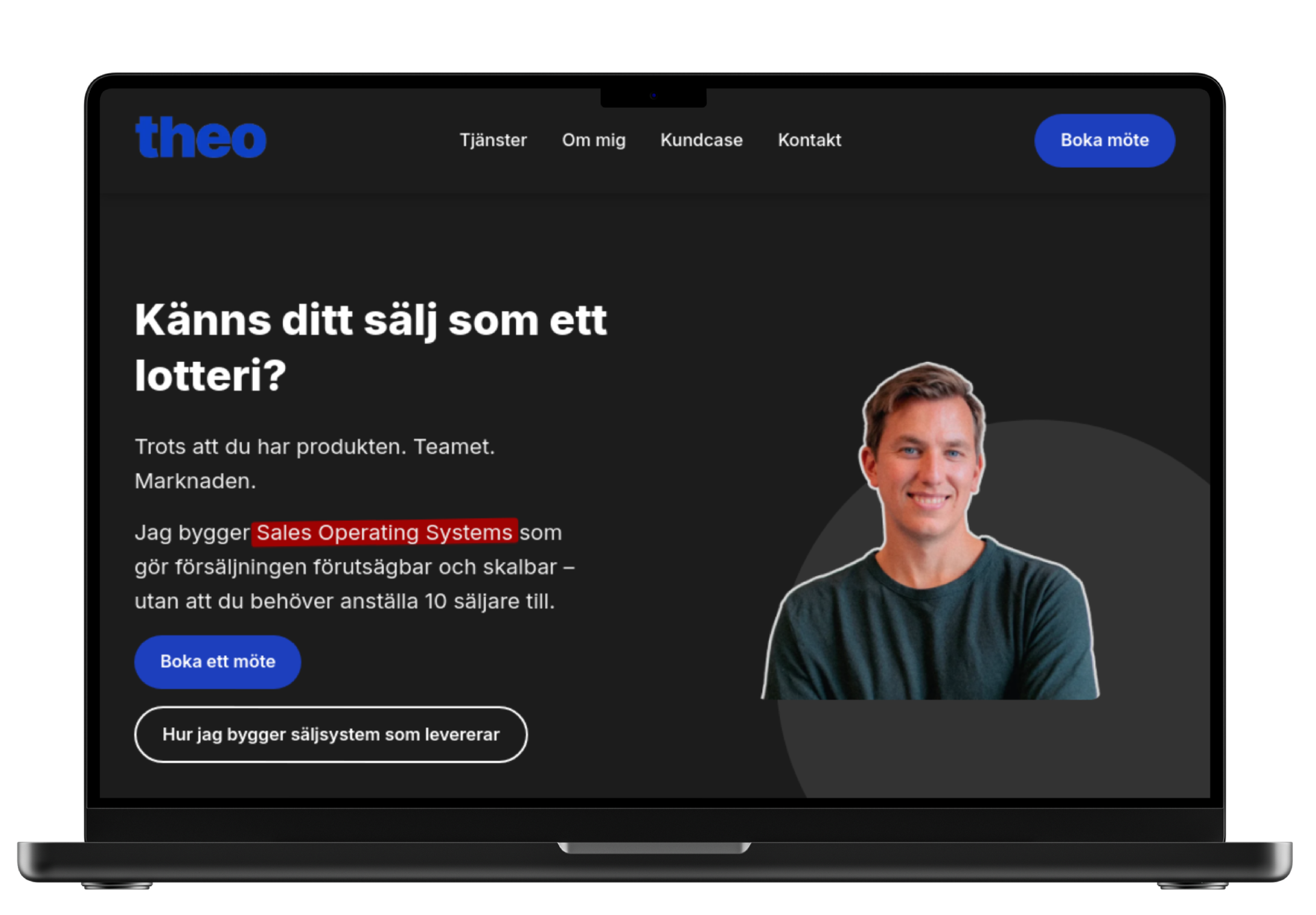 Theoz.nu webbplats mockup